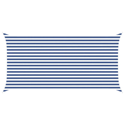 vidaXL Sun Shade Sail Blue and White 5 x 2,5 m 100% Polyester Oxford