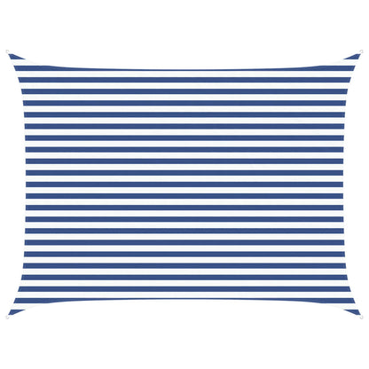 vidaXL Sun Shade Sail Blue and White 4 x 3 m 100% Polyester Oxford