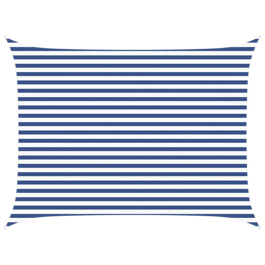 vidaXL Sun Shade Sail Blue and White 4 x 3 m 100% Polyester Oxford