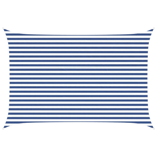 vidaXL Sun Shade Sail Blue and White 4,5 x 3 m 100% Polyester Oxford