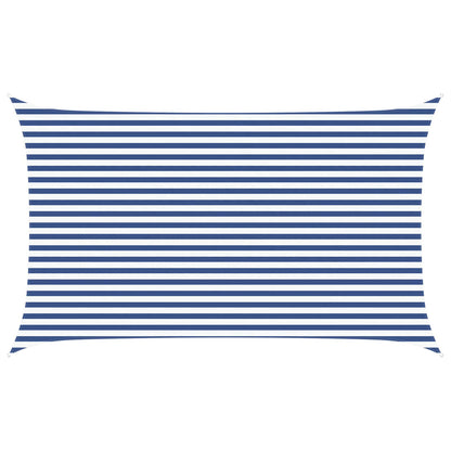 vidaXL Sun Shade Sail Blue and White 5 x 3 m 100% Polyester Oxford