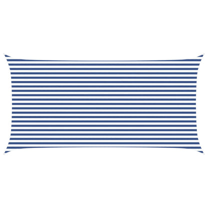 vidaXL Sun Shade Sail Blue and White 6 x 3 m 100% Polyester Oxford
