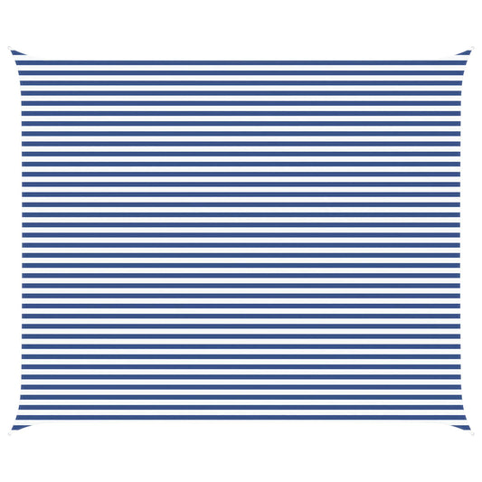 vidaXL Sun Shade Sail Blue and White 6 x 5 m 100% Polyester Oxford
