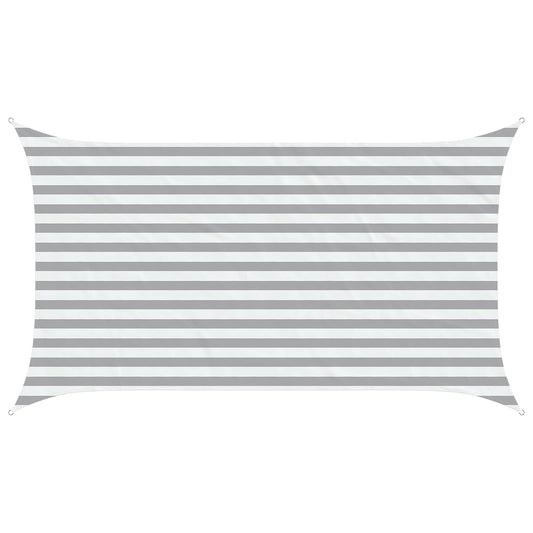 vidaXL Sun Shade Sail Light Grey and White 3.5 x 2 m