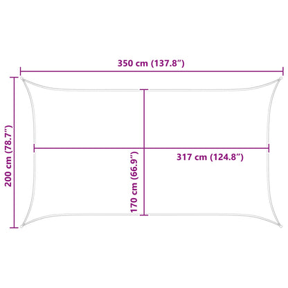 vidaXL Sun Shade Sail Light Grey and White 3.5 x 2 m