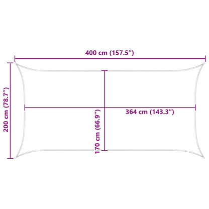 vidaXL Sun Shade Sail Light Grey and White 4 x 2 m