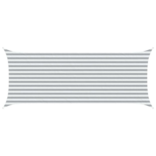 vidaXL Sun Shade Sail Light Grey and White 5 x 2 m