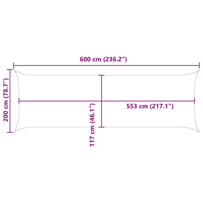 vidaXL Sun Shade Sail Light Grey and White 6 x 2 m