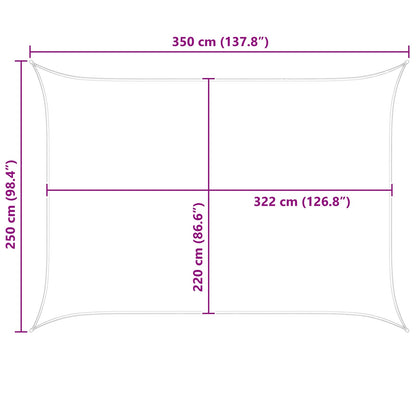 vidaXL Sun Shade Sail Light Grey and White 3,5 x 2,5 m