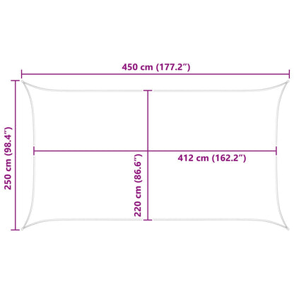 vidaXL Sun Shade Sail Light Grey and White 4,5 x 2,5 m