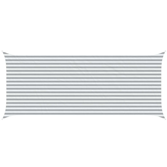 vidaXL Sun Shade Sail Light Grey and White 6 x 2.5 m