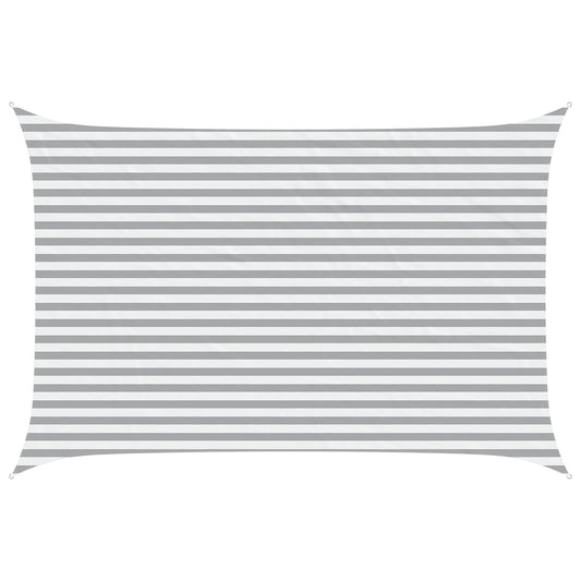 vidaXL Sun Shade Sail Light Grey and White 4.5 x 3 m
