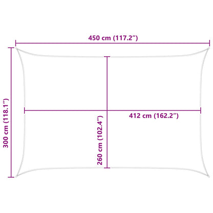 vidaXL Sun Shade Sail Light Grey and White 4.5 x 3 m
