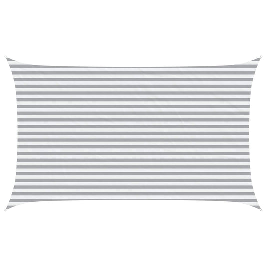 vidaXL Sun Shade Sail Light Grey and White 5 x 3 m