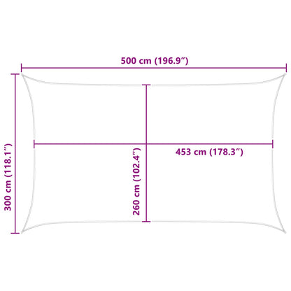 vidaXL Sun Shade Sail Light Grey and White 5 x 3 m