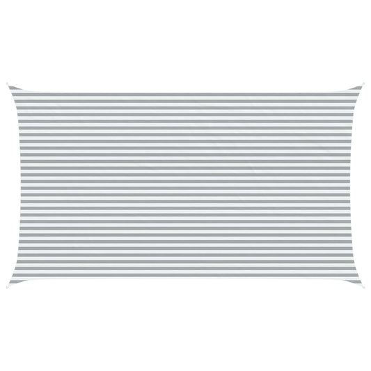 vidaXL Sun Shade Sail Light Grey and White 7 x 4 m