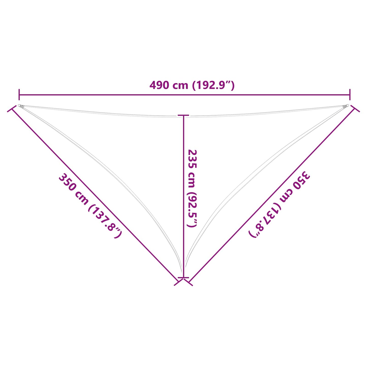 vidaXL Sun Shade Sail Orange and Brown 3.5 x 3.5 x 4.9 m