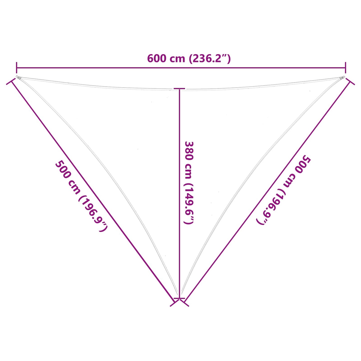vidaXL Sun Shade Sail Yellow and White 5 x 5 x 6 m