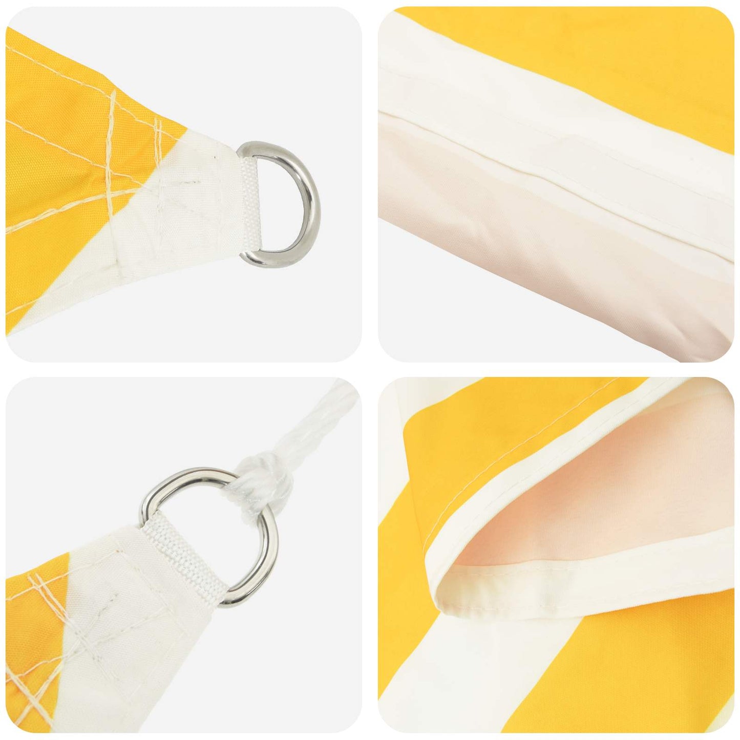 vidaXL Sun Shade Sail Yellow and White 4 x 5 x 6.4 m