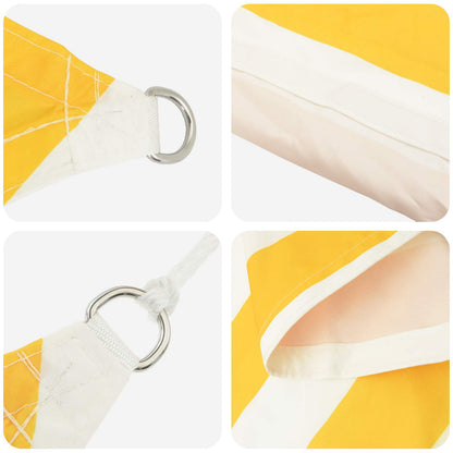 vidaXL Sun Shade Sail Yellow and White 4 x 5 x 6.4 m