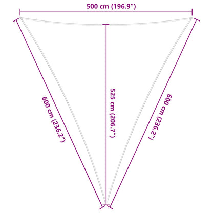 vidaXL Sun Shade Sail Blue and White 5 x 6 x 6 m 100% Polyester Oxford