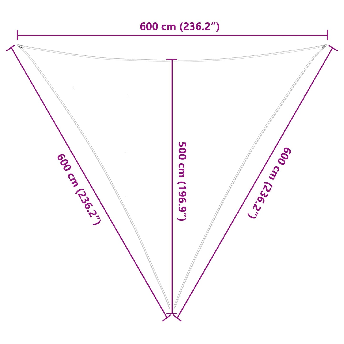 vidaXL Sun Shade Sail Blue and White 6 x 6 x 6 m 100% Polyester Oxford