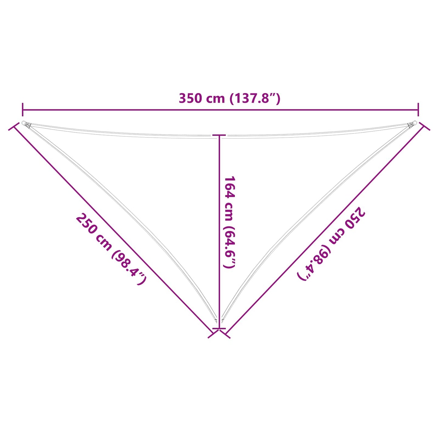 vidaXL Sun Shade Sail Light Grey and White 2.5 x 2.5 x 3.5 m