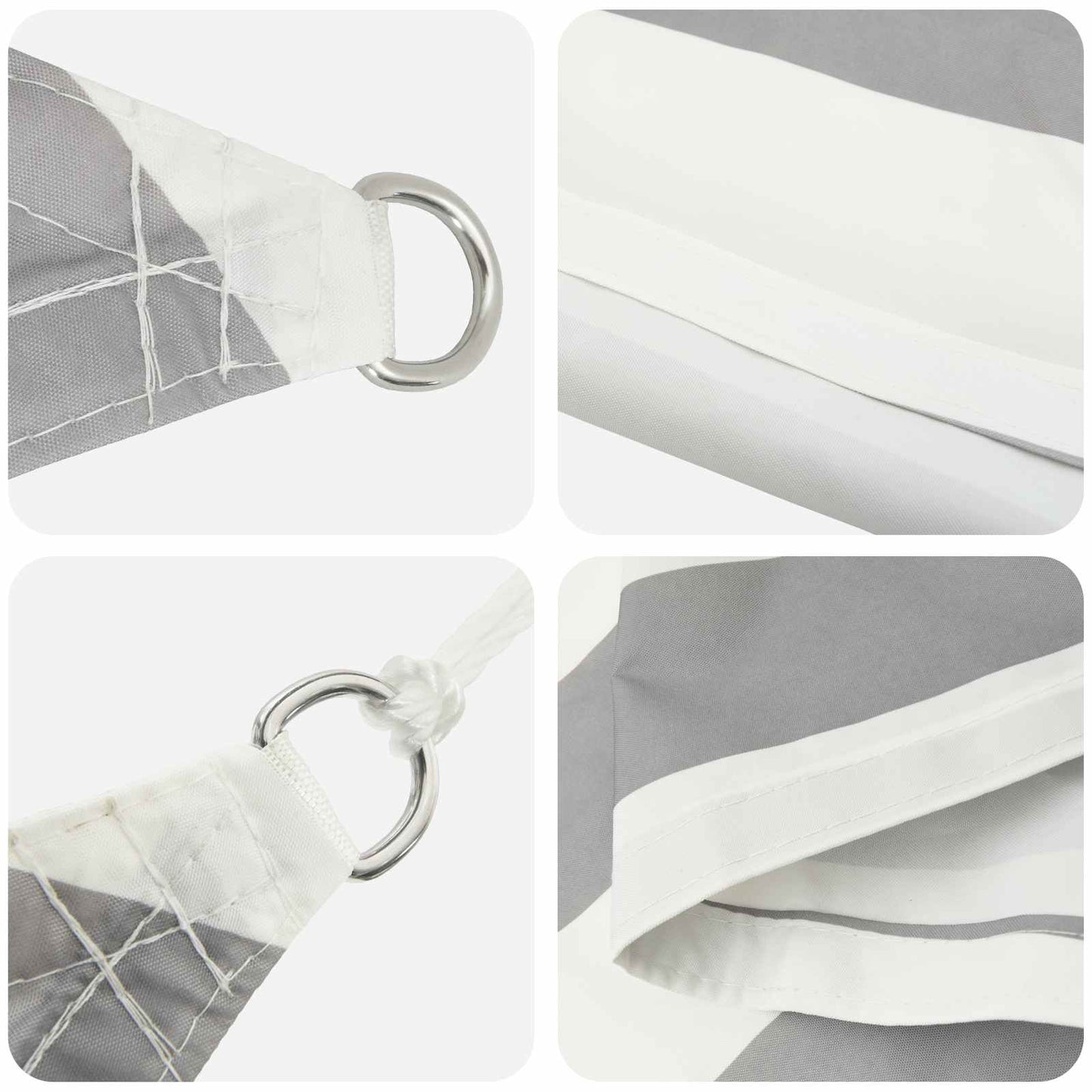 vidaXL Sun Shade Sail Light Grey and White 4 x 5 x 5 m
