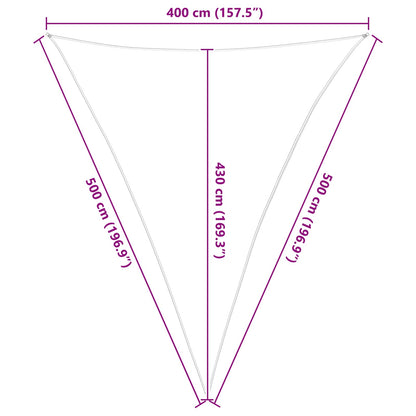vidaXL Sun Shade Sail Light Grey and White 4 x 5 x 5 m