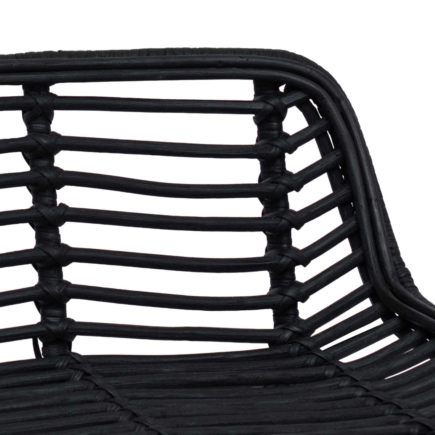vidaXL Bar Stool 2 pcs Black 44 x 46 x 91 cm Rattan and Steel