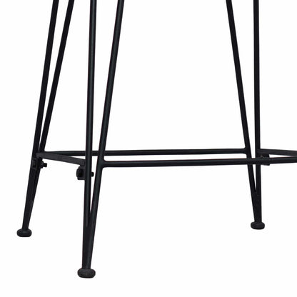 vidaXL Bar Stool 2 pcs Black 44 x 46 x 91 cm Rattan and Steel