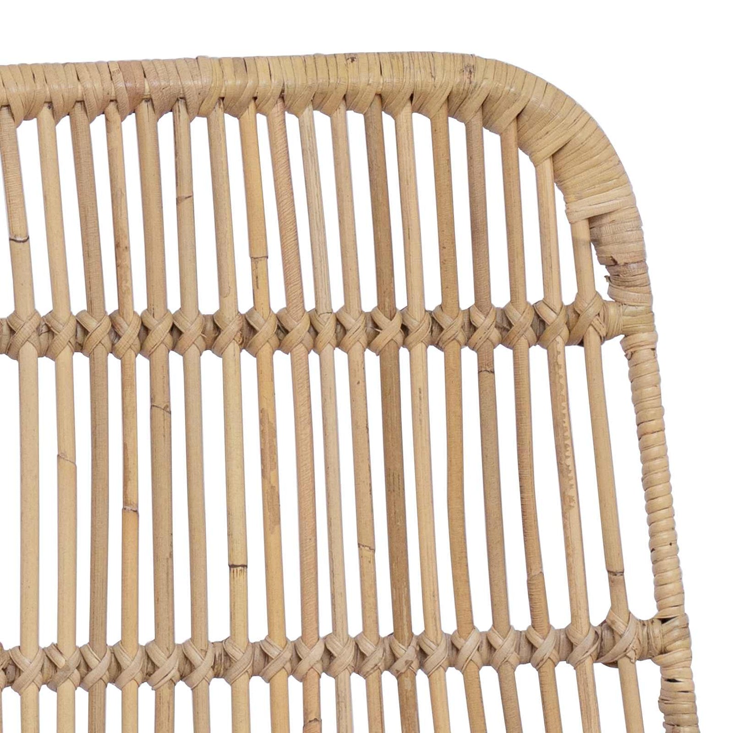 vidaXL Dinning Chair 2 pcs Natural 41 x 55 x 85 cm Rattan and Steel