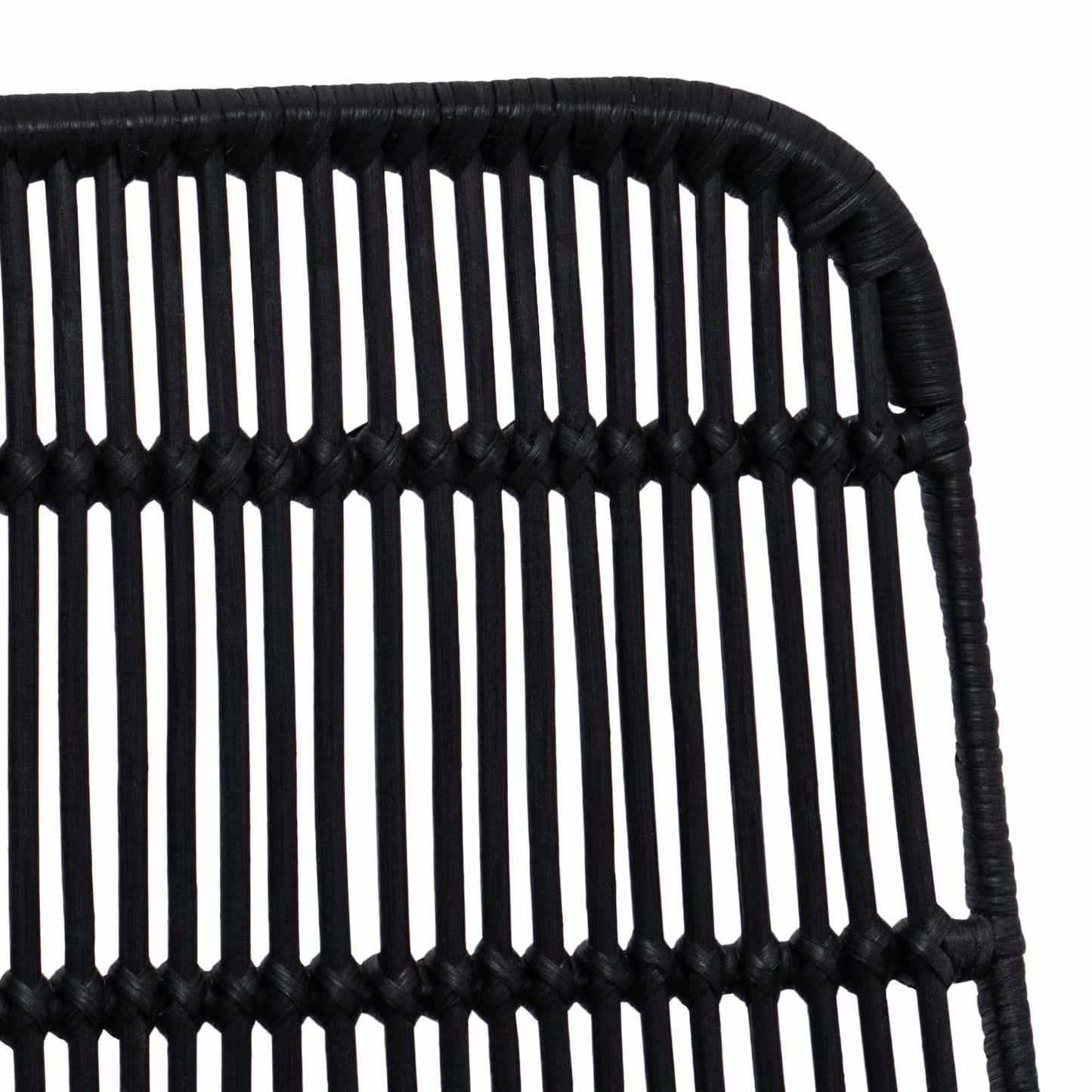 vidaXL Dinning Chair 2 pcs Black 41 x 55 x 85 cm Rattan and Steel