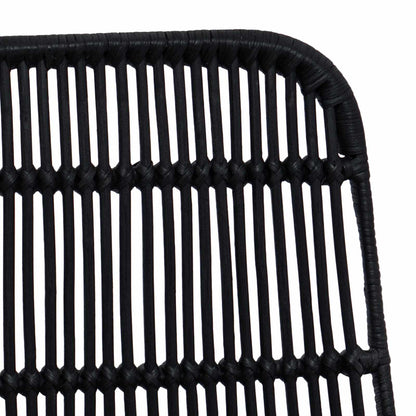 vidaXL Dinning Chair 2 pcs Black 41 x 55 x 85 cm Rattan and Steel