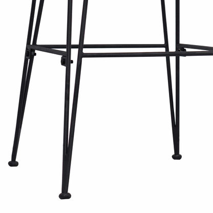 vidaXL Dinning Chair 2 pcs Black 41 x 55 x 85 cm Rattan and Steel