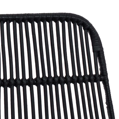 vidaXL Bar Stool 2 pcs Black 44 x 54 x 96 cm Rattan and Steel
