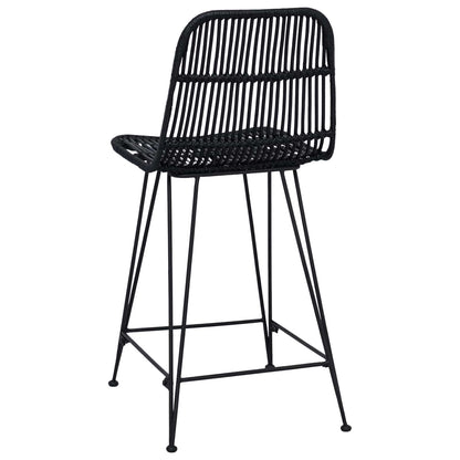 vidaXL Bar Stool 2 pcs Black 44 x 54 x 96 cm Rattan and Steel