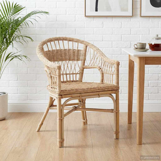 vidaXL Stacking Chair Natural 60 x 60 x 81 cm Rattan