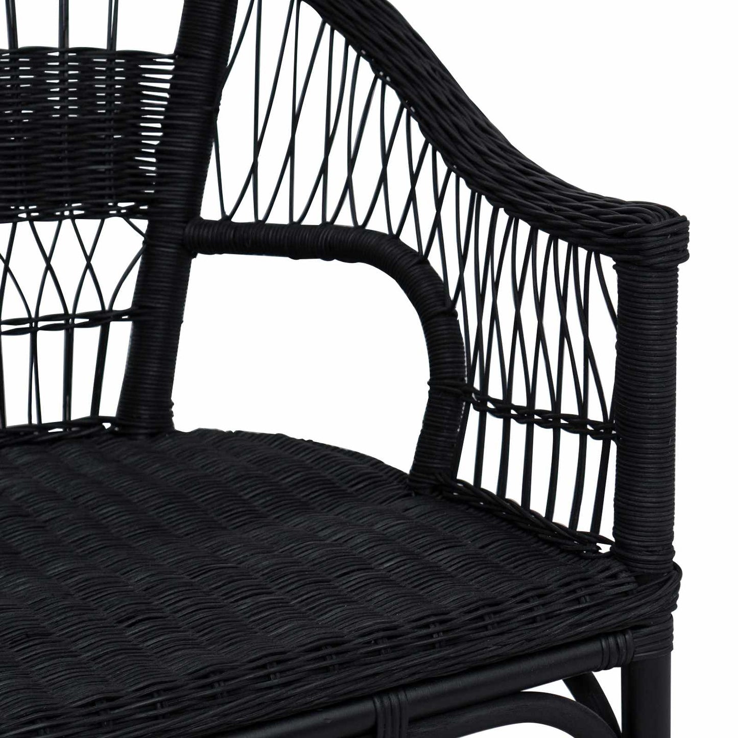 vidaXL Stacking Chair Black 60 x 60 x 81 cm Rattan