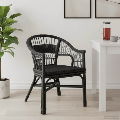 vidaXL Stacking Chair Black 60 x 60 x 81 cm Rattan