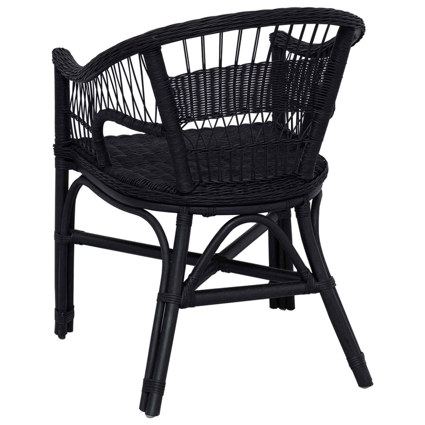vidaXL Stacking Chair Black 60 x 60 x 81 cm Rattan
