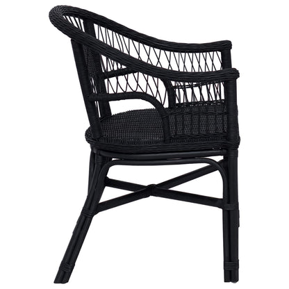 vidaXL Stacking Chair Black 60 x 60 x 81 cm Rattan