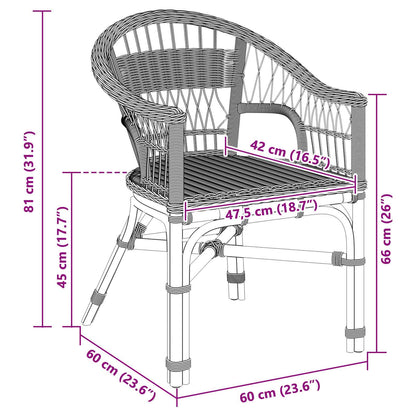 vidaXL Stacking Chair Black 60 x 60 x 81 cm Rattan