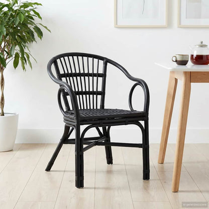 vidaXL Stacking Chair Black 58 x 60 x 81 cm Rattan