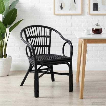 vidaXL Stacking Chair Black 58 x 60 x 81 cm Rattan