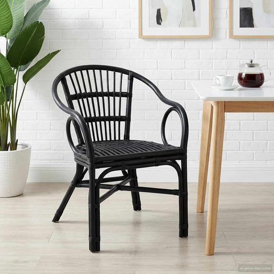 vidaXL Stacking Chair Black 58 x 60 x 81 cm Rattan