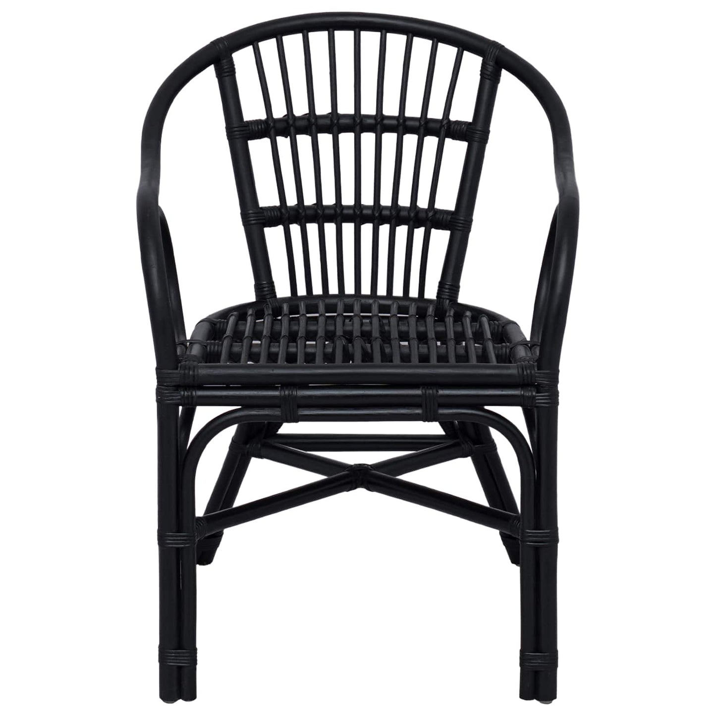vidaXL Stacking Chair Black 58 x 60 x 81 cm Rattan