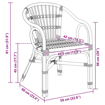 vidaXL Stacking Chair Black 58 x 60 x 81 cm Rattan