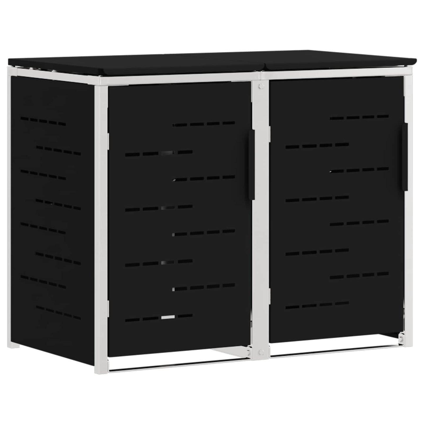 vidaXL Wheelie Bin Storage Stainless Steel Black