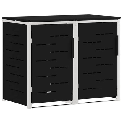 vidaXL Wheelie Bin Storage Stainless Steel Black